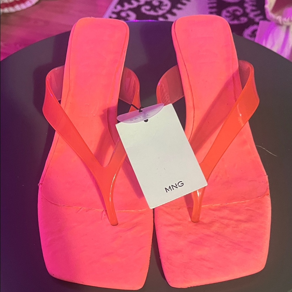 Mango Women's Bright Pinky Peach Sandals